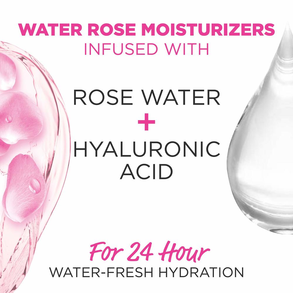 Garnier SkinActive Water Rose 24H Moisture Gel with Rose Water and Hyaluronic Acid, Face Moisturizer for Normal to Combination S