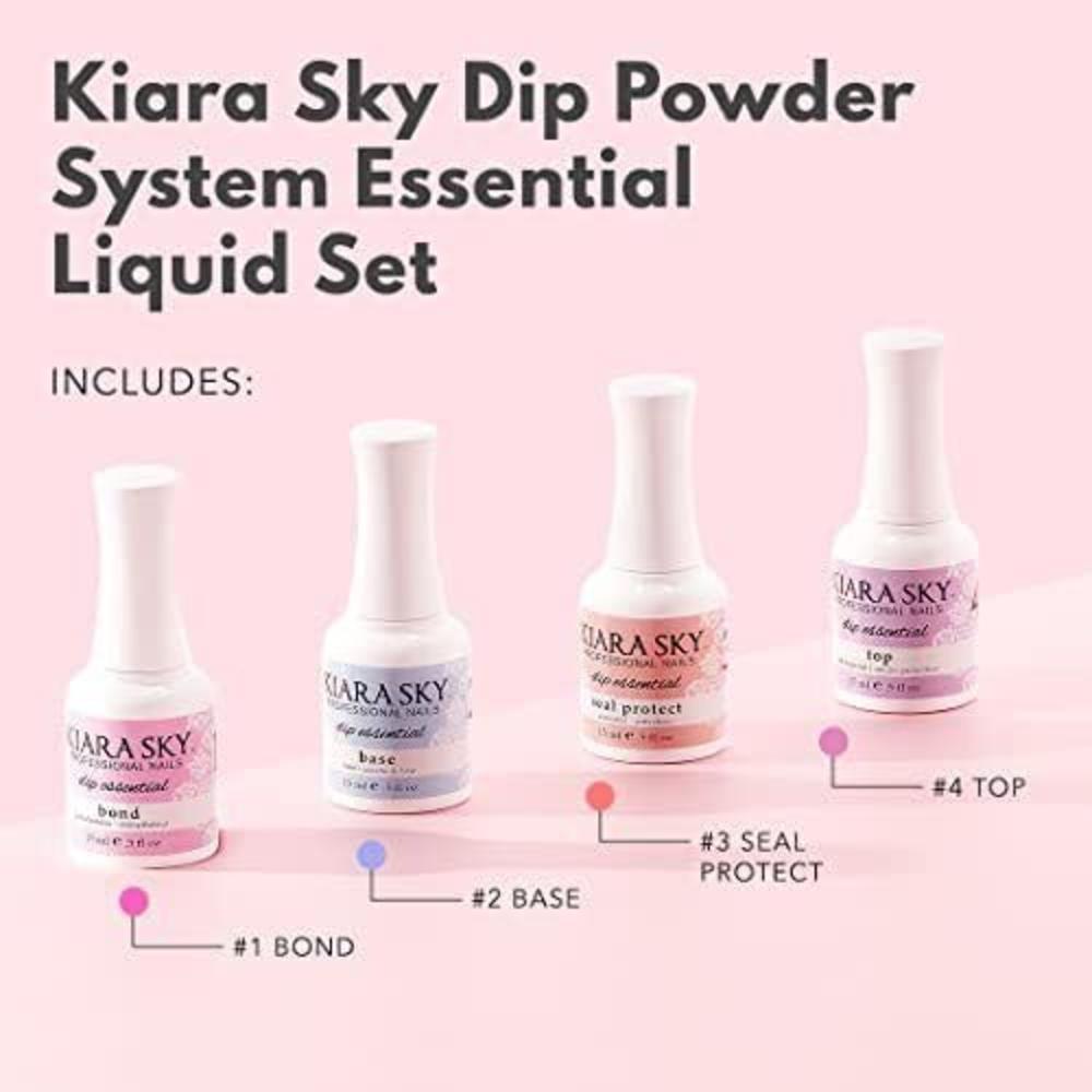 Kiara Sky Professional Nails, Dip Manicure Liquid Essentials (Bundle 1-4)