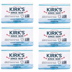 Kirks Kirk's Castile Bar Soap Clean Soap for Men, Women & Children| Premium Coconut Oil | Sensitive Skin Formula, Vegan | Original Fre