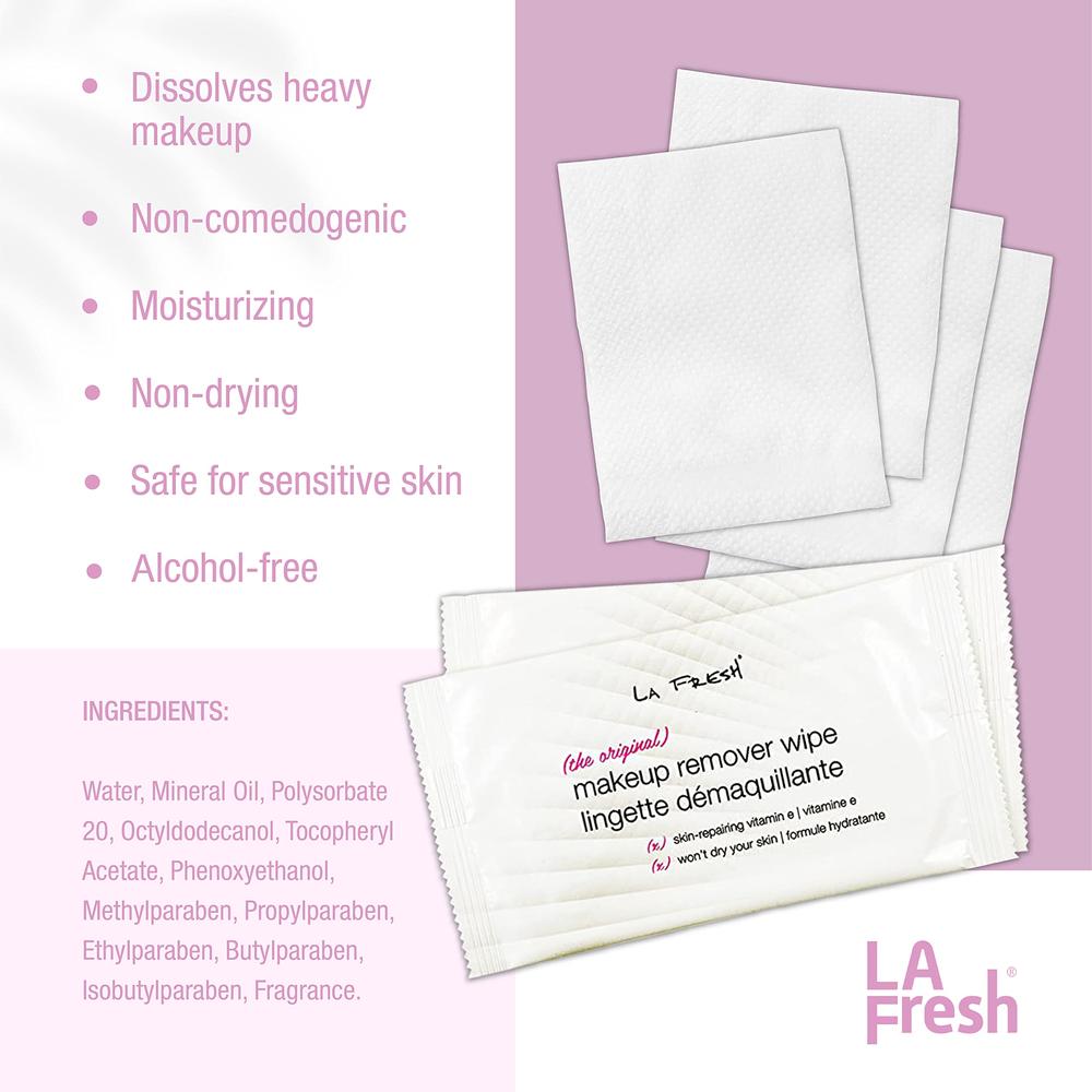 La Fresh Makeup Remover Cleansing Face Wipes Case of 600ct Facial Towelettes with Vitamin E for Waterproof Makeup