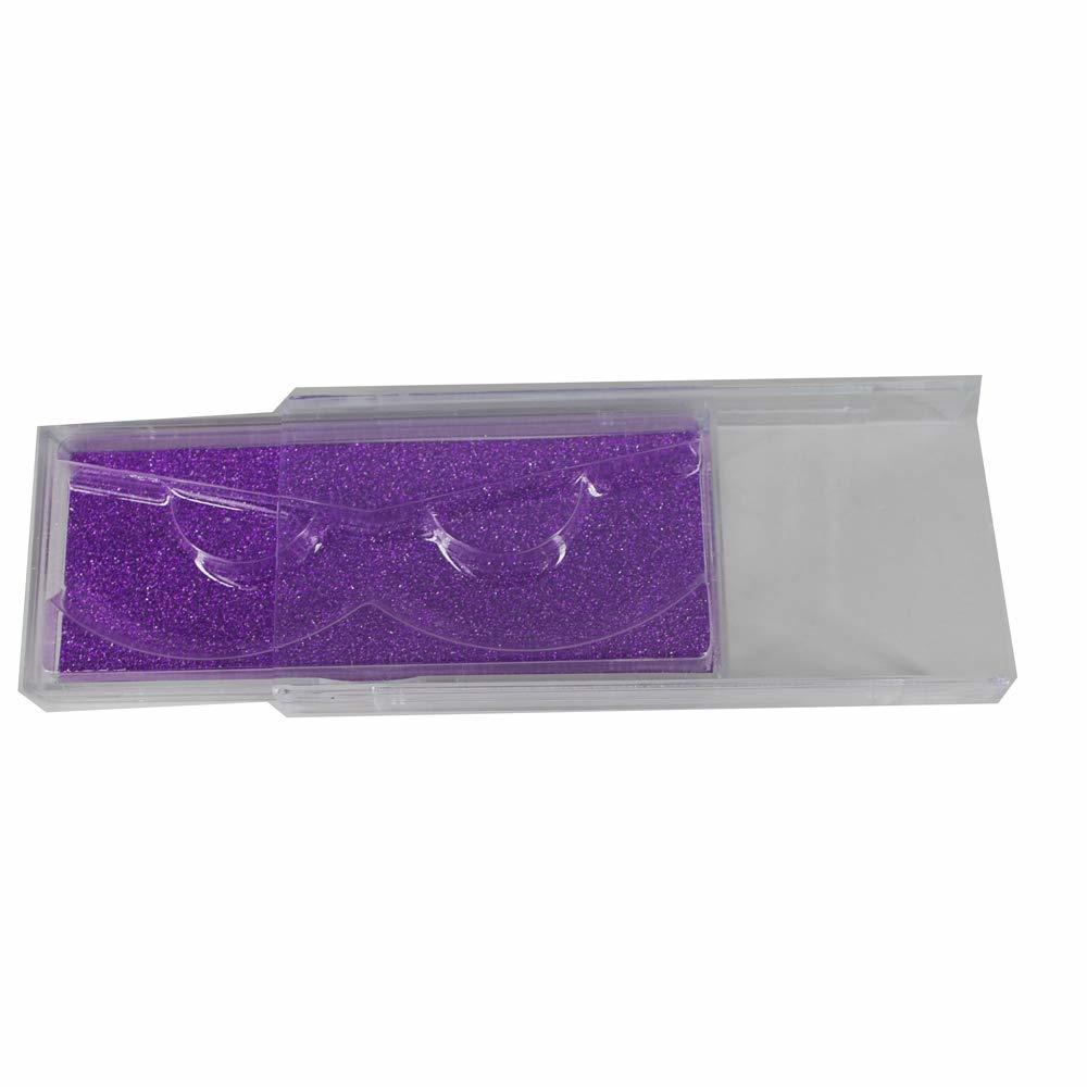 Suncolorhair lash case 20pcs glitter lash boxes empty wholesale Purple Eyelash Packaging (purple)