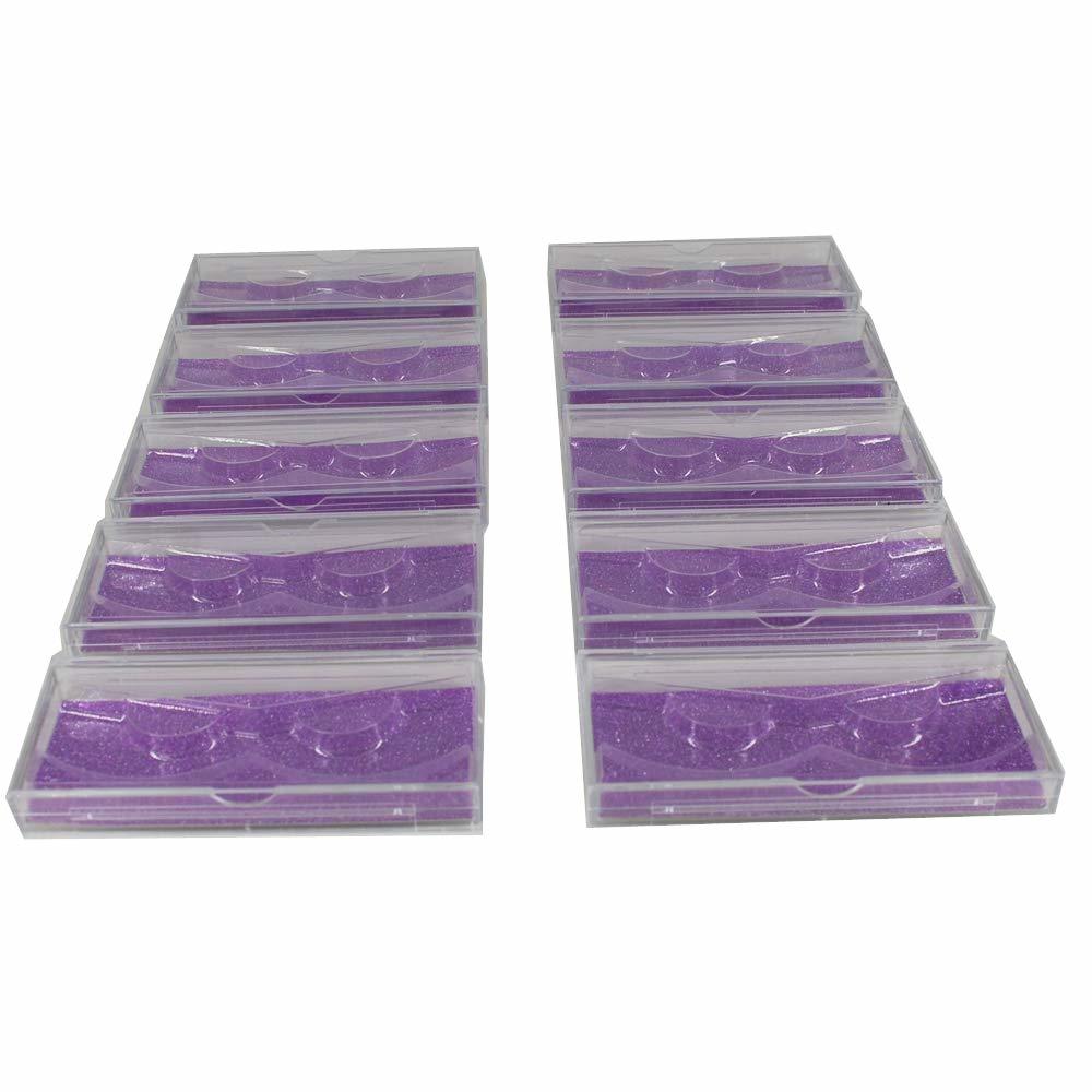 Suncolorhair lash case 20pcs glitter lash boxes empty wholesale Purple Eyelash Packaging (purple)