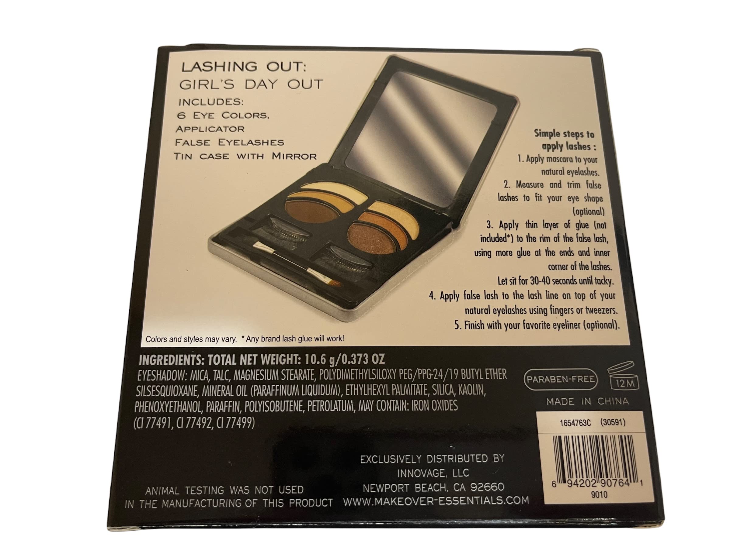 Makeover Essentials Lashing Out Girls Day out Eyeshadow &1 Pair Eyelash Y