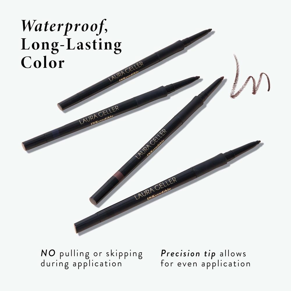 LAURA GELLER NEW YORK INKcredible Gel Eyeliner - Brown Sugar - Waterproof Smudge-proof Eyeliner Pencil - Built in Sharpener
