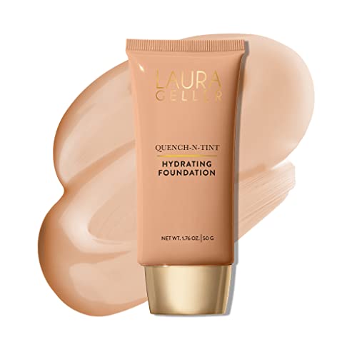 LAURA GELLER NEW YORK Quench-n-Tint Hydrating Foundation - Light/Medium - Sheer to Light Buildable Coverage - Natural Glow Finis