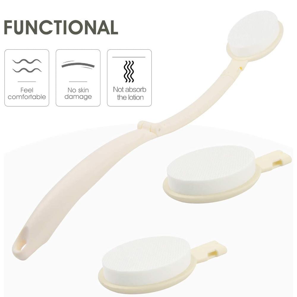 LFJ Lotion Applicator with Long Curved Handle for Back,Legs,Feet Self Application of Sunscreen, Sunless Self-Tanning, Skin Cream
