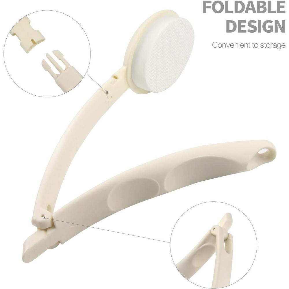 LFJ Lotion Applicator with Long Curved Handle for Back,Legs,Feet Self Application of Sunscreen, Sunless Self-Tanning, Skin Cream