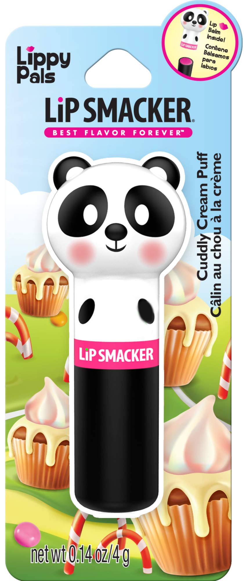 Lip Smacker Lippy Pal Flavored Lip Balm | Clear Matte | Panda| Cuddly Cream Puff | For Kids, Men, Women | Stocking Stuffer | Chr