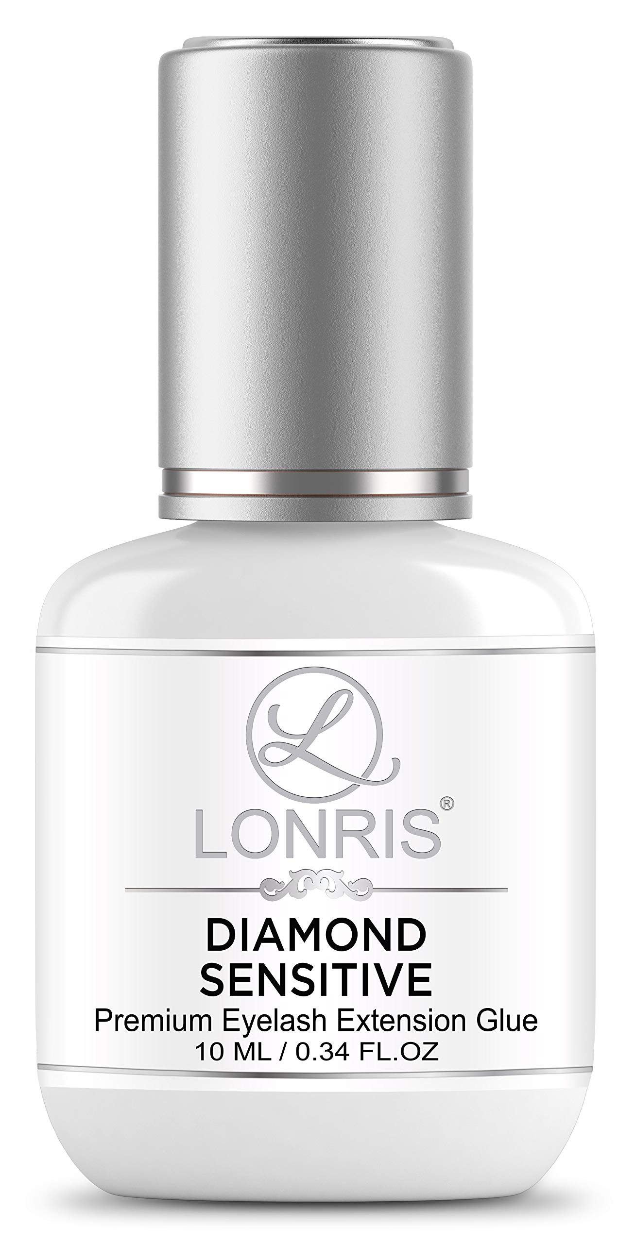 LONRIS LOW FUME Eyelash Extensions Glue - No Irritation - LONRIS Diamond Sensitive 10 ml - Professional Lash Adhesive for Beginners and