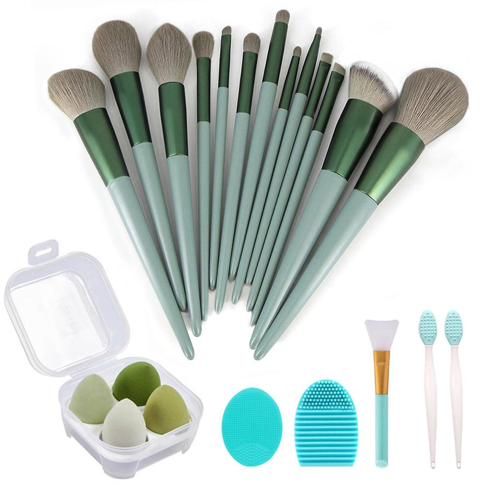 Koccido Makeup Brushes 22 Pcs Makeup Kit,Foundation Brush Eyeshadow Brush Make up Brushes Set (Green, 22 Piece Set Large)