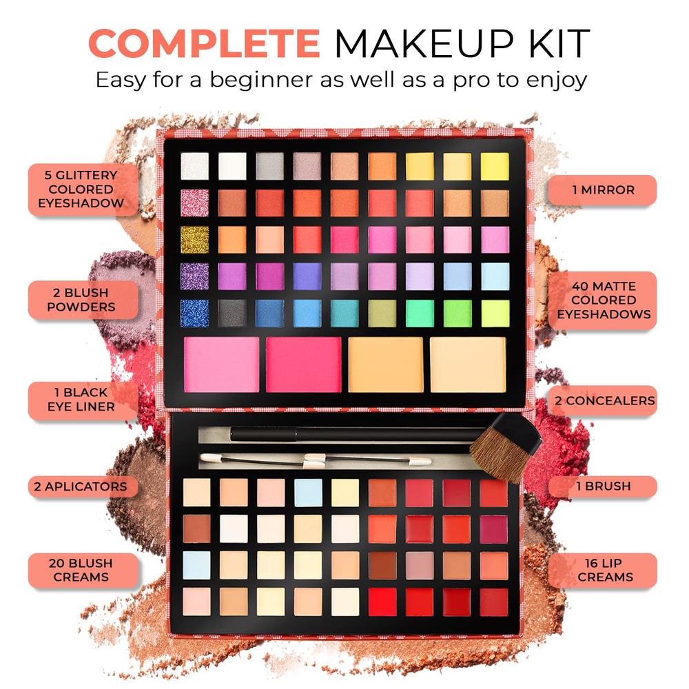 Toysical Makeup Kits for Teens - 2-Tier Love Make Up Gift Set and Eyeshadow Palette for Teen Girls and Juniors -Variety Shade Array - Ful