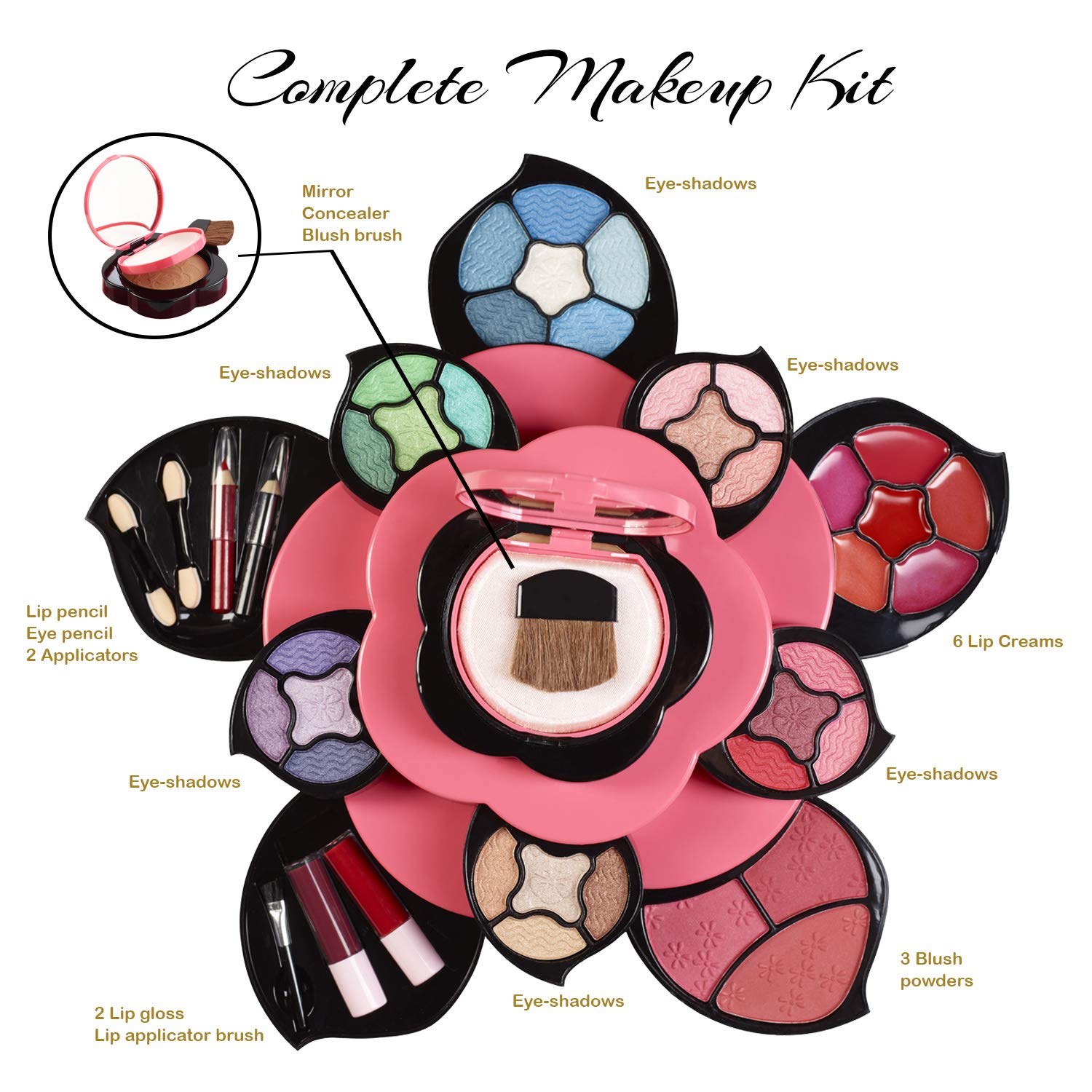 Toysical Makeup Kits for Teens - Flower Makeup Gift Set for Mothers Day, Mom, Teen Girls, Teenagers and Women - Eye Shadow Palette Makeup