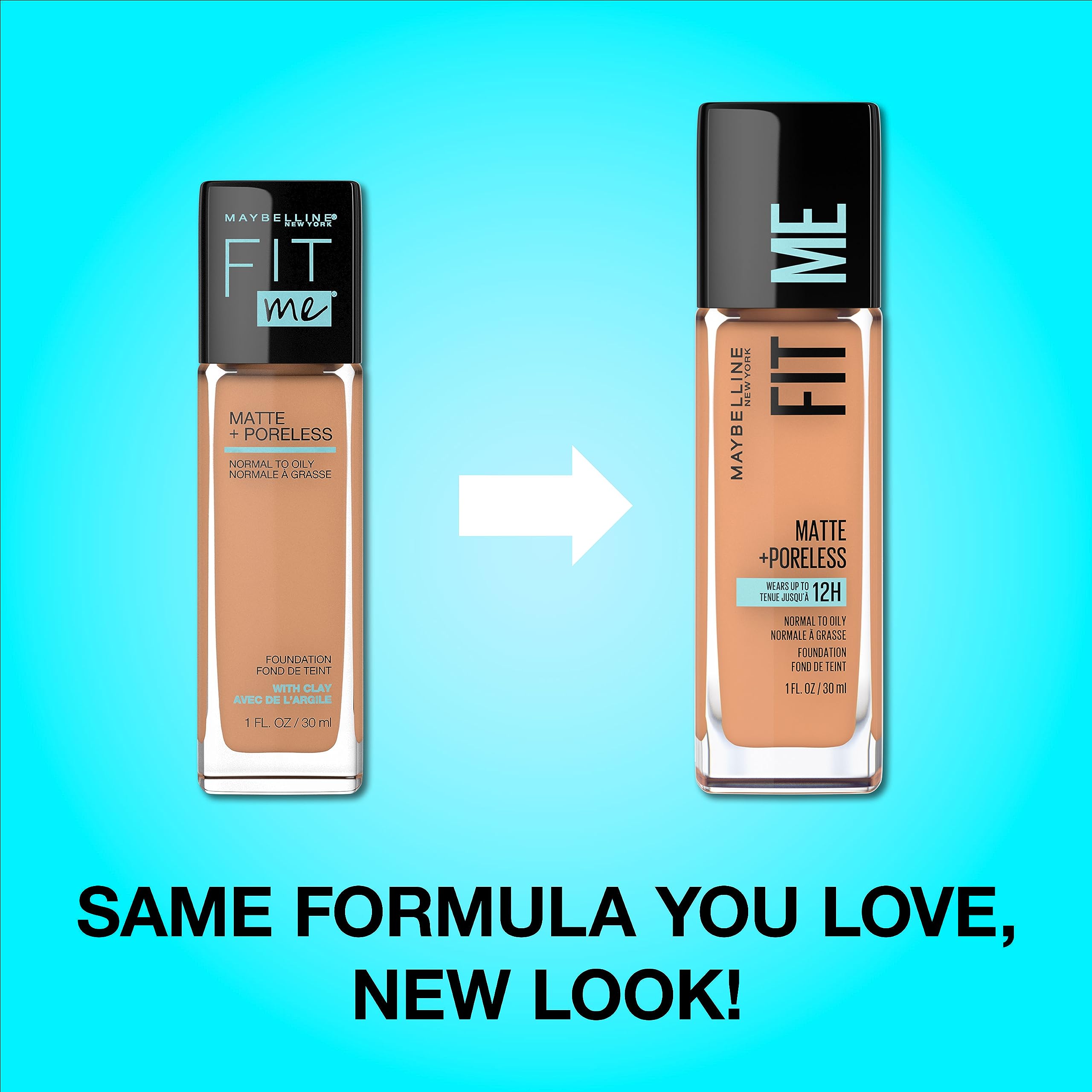 Maybelline New York Maybelline Fit Me Matte + Poreless Liquid Oil-Free Foundation Makeup, Creamy Beige, 1 Count (Packaging May Vary)