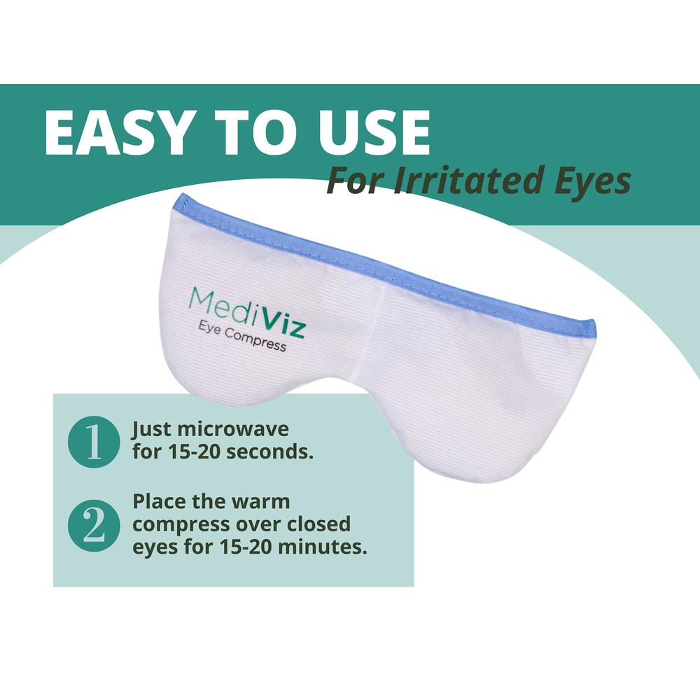 Mediviz Warm Compress Eye Mask - Moist Heat Compress for Irritated Eyes and Eyelid Lumps and Bumps