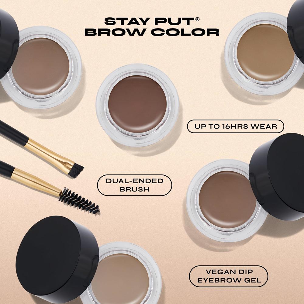 Milani Stay Put Brow Color - Soft Brown (0.09 Ounce) Vegan, Cruelty-Free Eyebrow Color that Fills and Shapes Brows…