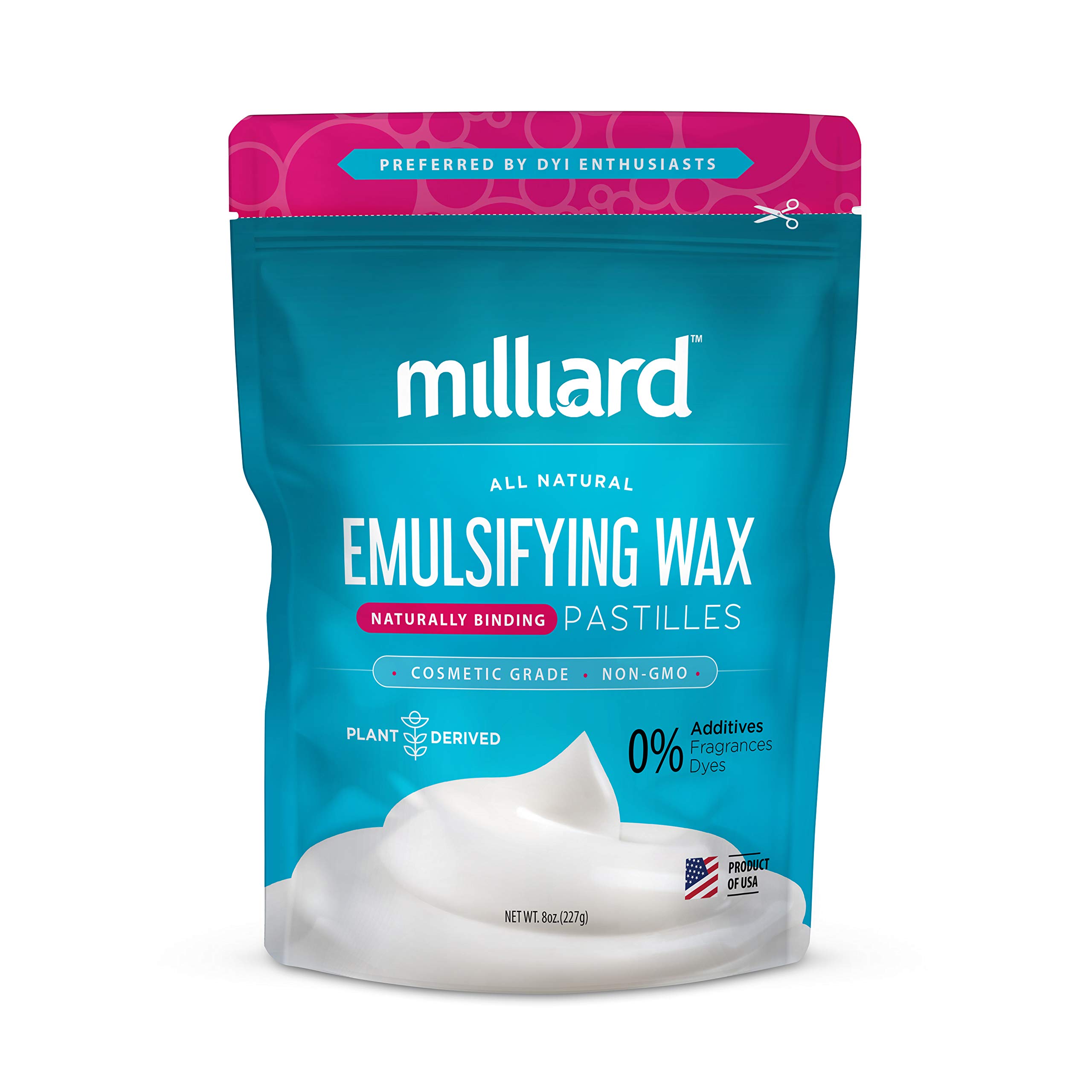 Milliard Product Name NON-GMO Emulsifying Wax Pastilles NF (8 oz.)