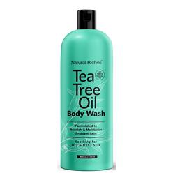 Natural Riches Tea Tree Body Wash 16 Fl Oz - Skin Clearing Face Wash And Hand Soap - Peppermint, Eucalyptus Oil - Helps With Ski