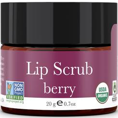 Beauty by Earth Organic Lip Scrub Berry - Lip Scrubs Exfoliator & Moisturizer, Lip Exfoliator Scrub, Sugar Lip Scrubs, Lip Sugar Scrub, Lip Care