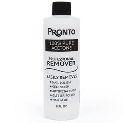 Pronto 100% Pure Acetone - Quick, Professional Nail Polish Remover - For Natural, gel, Acrylic, Sculptured Nails (8 FL OZ)