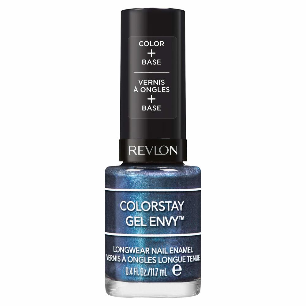 Revlon ColorStay Gel Envy Longwear Nail Polish, with Built-in Base Coat & Glossy Shine Finish, in Blue/Green, 300 All In, 0.4 oz