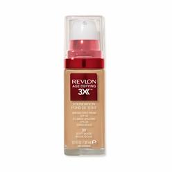 Revlon Liquid Foundation, Age Defying 3XFace Makeup, Anti-Aging and Firming Formula, SPF 30, Longwear Medium Buildable Coverage 