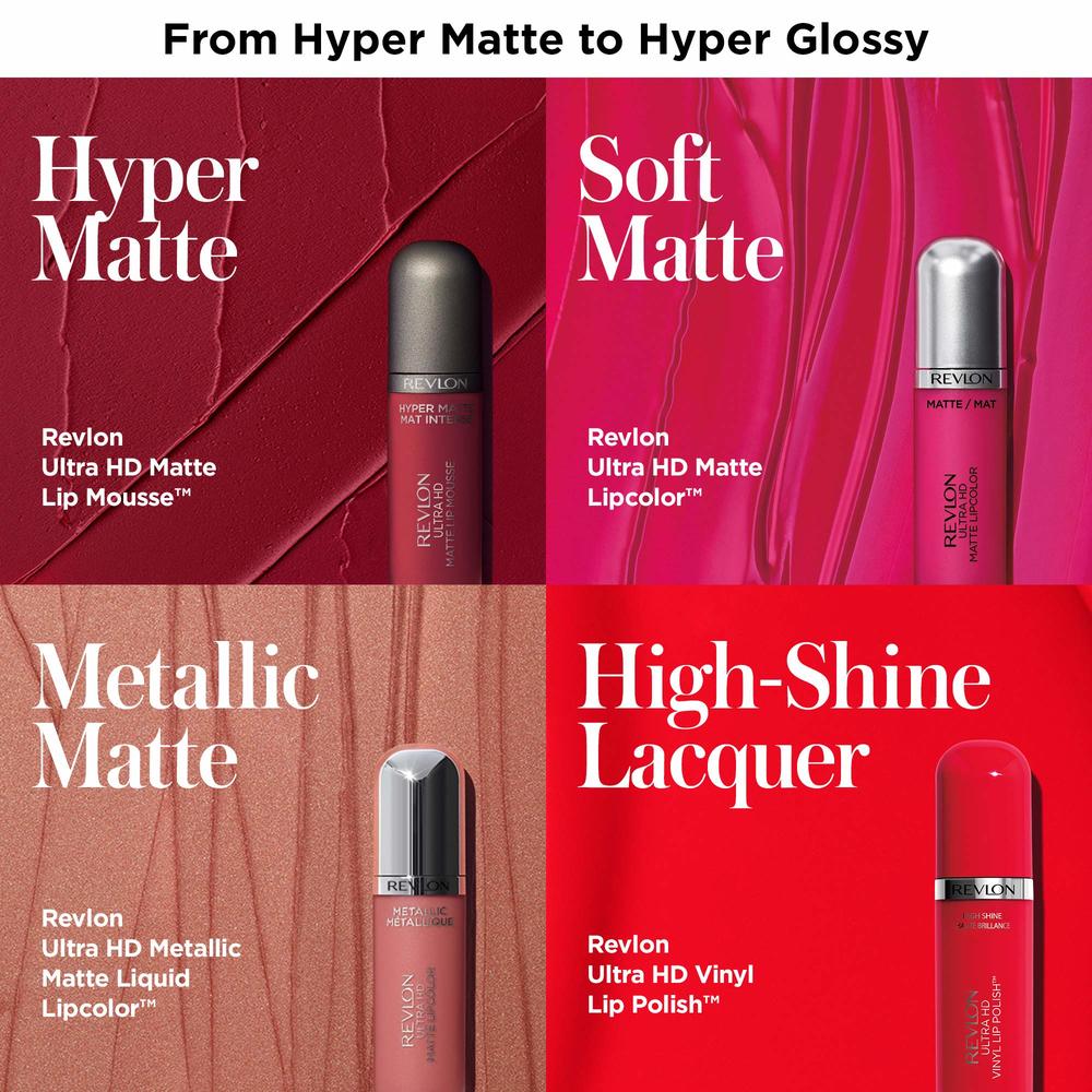 Revlon Ultra HD Matte Lipcolor, Velvety Lightweight Matte Liquid Lipstick in Red / Coral, Flirtation (620), 0.2 oz