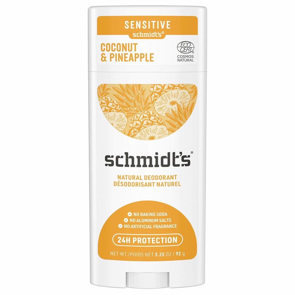 Schmidts Schmidt's Aluminum Free Baking Soda-Free Sensitive Skin Natural Deodorant For 24 Hour Odor Protection and Freshness, Coconut + P