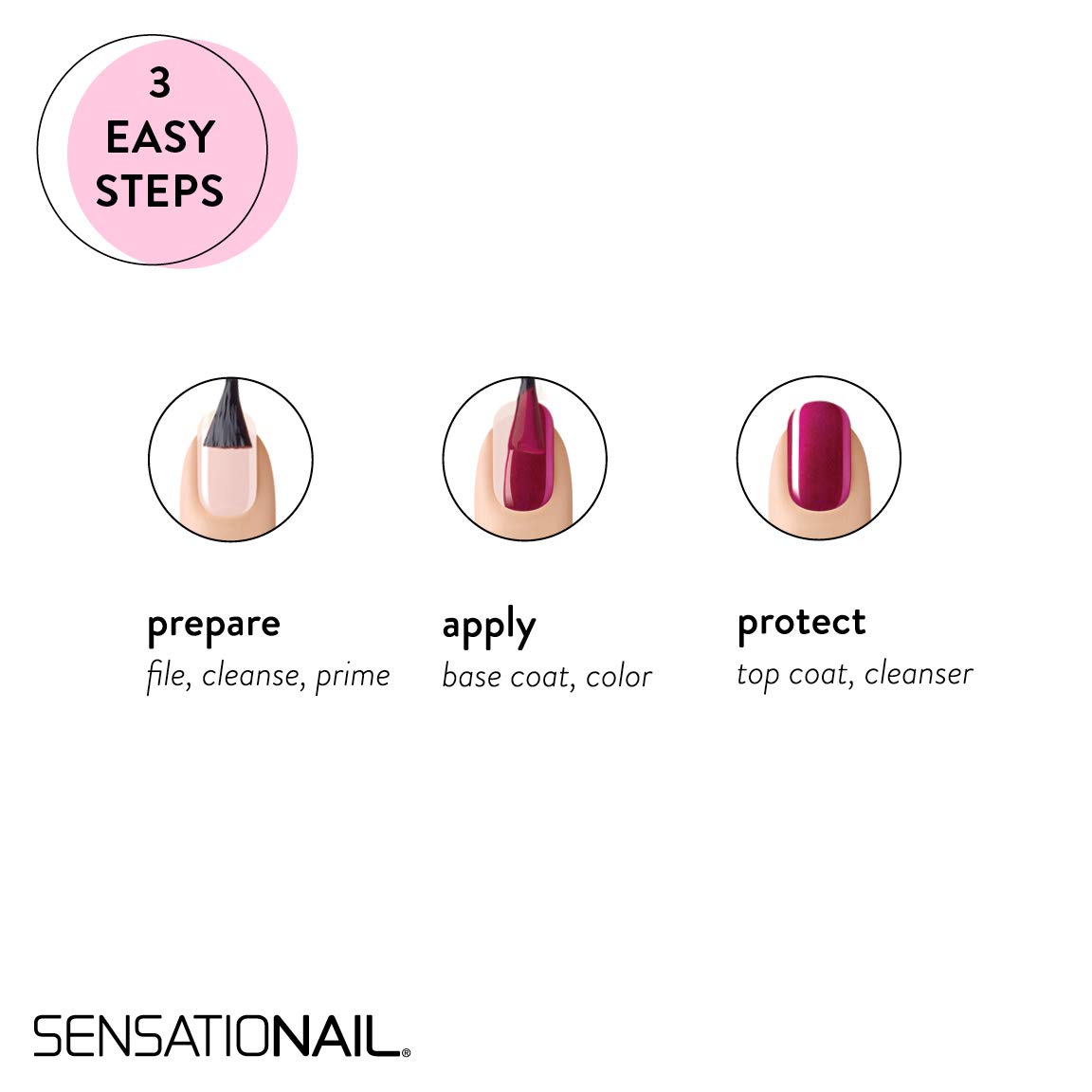 SensatioNail Gel Nail Polish Starter Kit, Pink Chiffon - At-Home Gel Nail Kit with Everything Needed for 10 Manicures - Lasts up