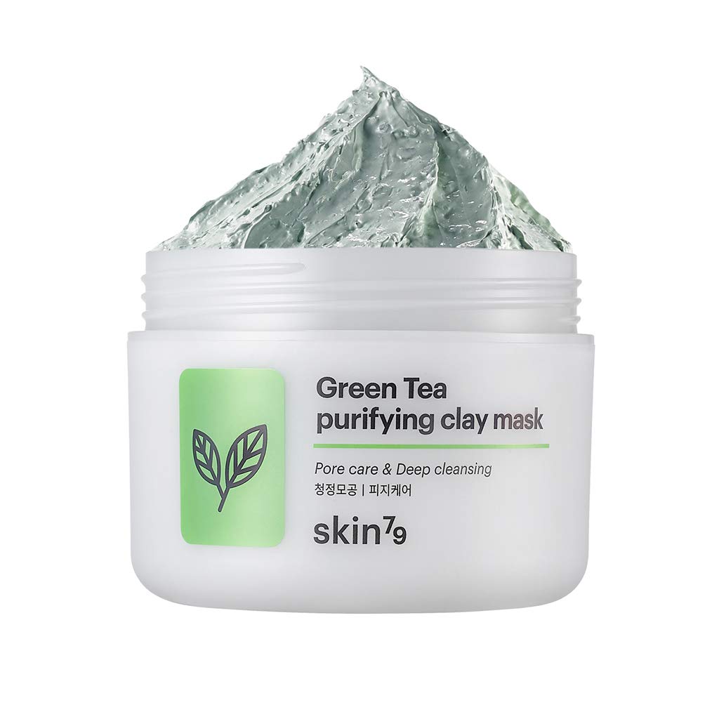 SKIN79 Green Tea Purifying Clay Mask, Pore Designing Minimizing Mask, Rose Waterful Sleeping Mask 3.38 fl.oz (100ml) - Made In K