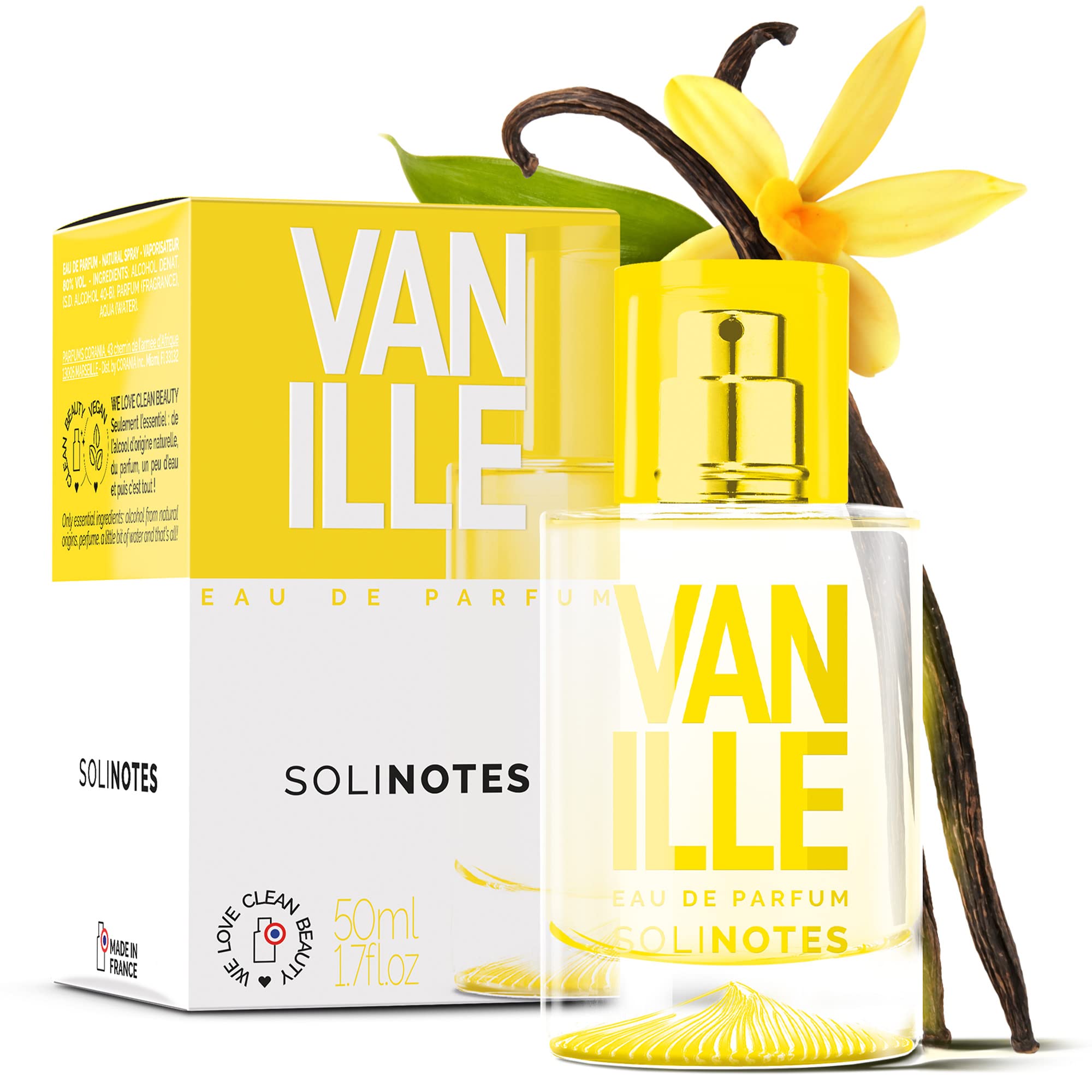 Solinotes Paris SOLINOTES Vanilla Perfume for Women - Eau De Parfum | Delicate Floral and Soothing Scent - Made in France - Vegan - 1.7 fl.oz