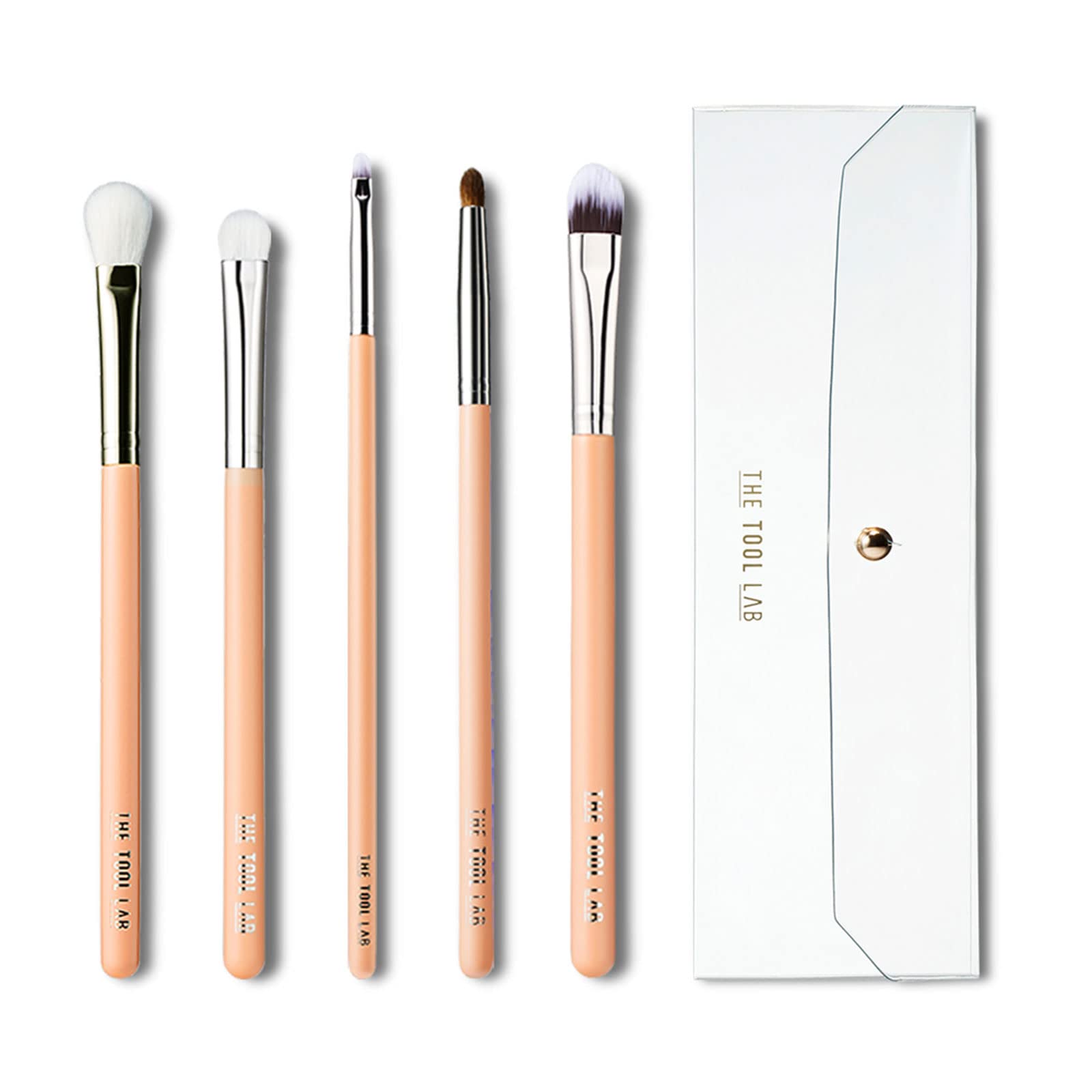 THE TOOL LAB 404 Eye Shadow Makeup Brush Pouch Set - Angled Precision  Define Brushes Eyeliner Blending Definer Professional conc