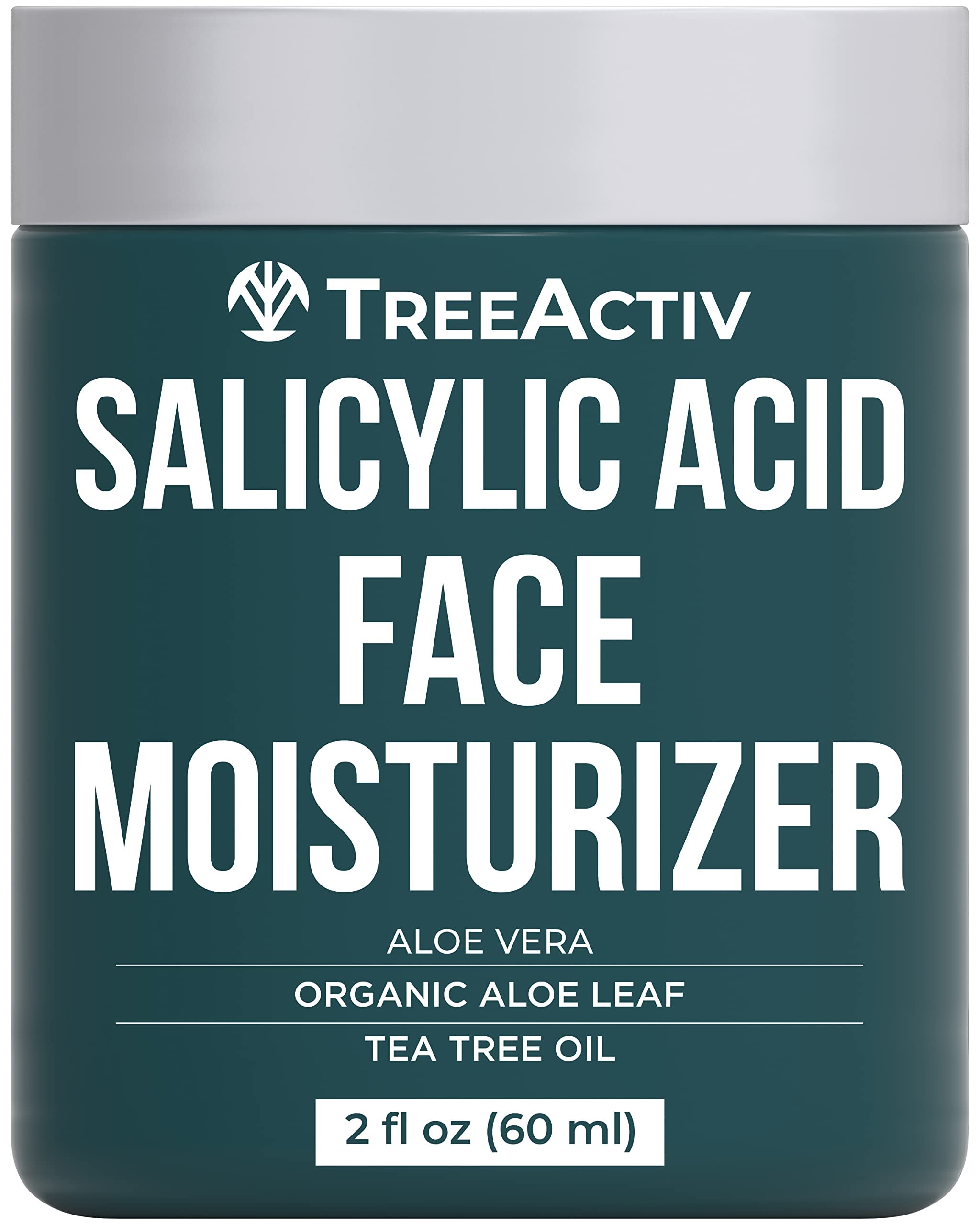 TreeActiv Salicylic Acid Face Moisturizer, 2 fl oz, Acne Treatment Face Cream for Oily Skin with and Tea Tree Oil, For Teens and