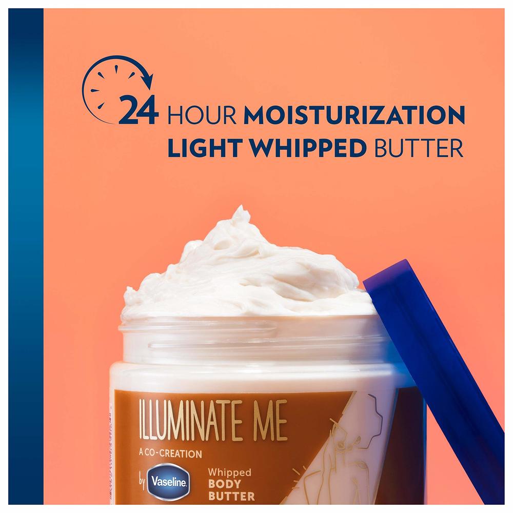 Vaseline Illuminate Me Body Butter Whipped Body Butter Created For Melanin Rich Skin Provides 24 Hour Moisturization For Dry Ski