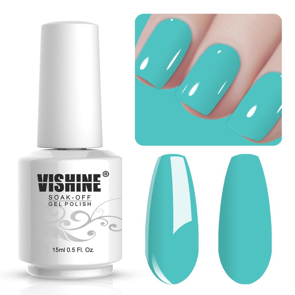 Vishine Nail Salon UV Manicure Polish Soak Off Gel Polish Nail Art Aquamarine(673)