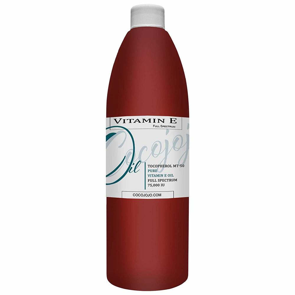 COCOJOJO Vitamin E Oil - 100% Pure, Full Spectrum, Undiluted, D Alpha Tocopherol, 75,000 IU - 16 oz - for Skin Hair Nails Body Care Hydra