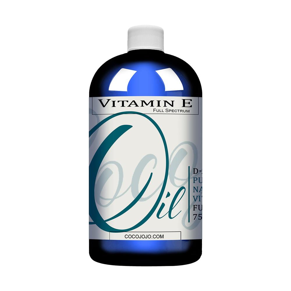 COCOJOJO Vitamin E Oil - 100% Pure, Full Spectrum, Undiluted, D Alpha Tocopherol, 75,000 IU - 16 oz - for Skin Hair Nails Body Care Hydra
