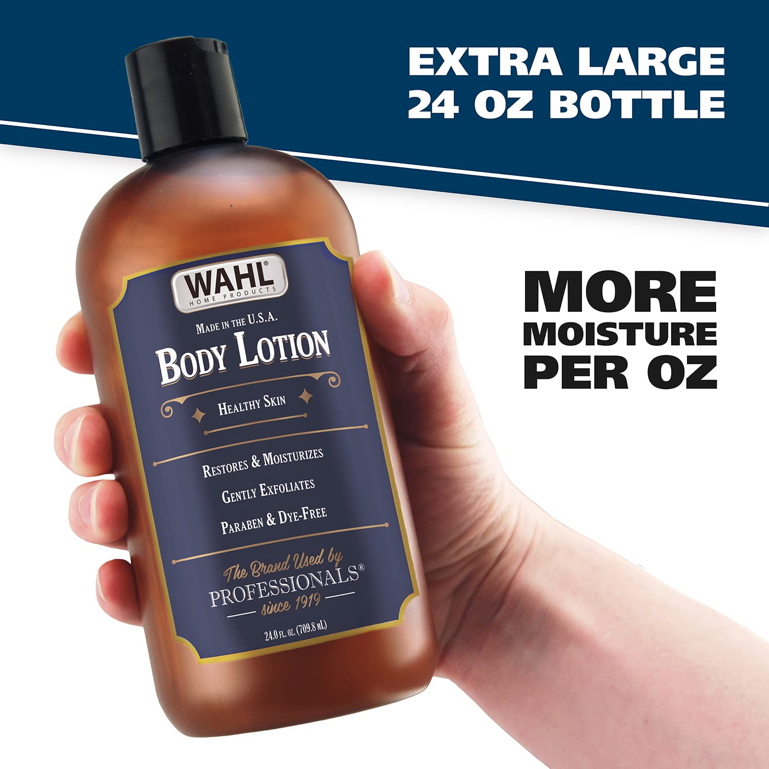 Wahl Body Lotion with Essential Oils, Hydroxy Acid and Ceramides to Exfoliate, Restore, Moisturize All Skin Types - 24 Oz - Mode