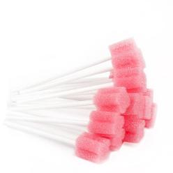 Wellgler's Sterile Sponge Mouth Swabs,Disposable Oral Swabs,Individually Wrapped (100pcs,Pink)