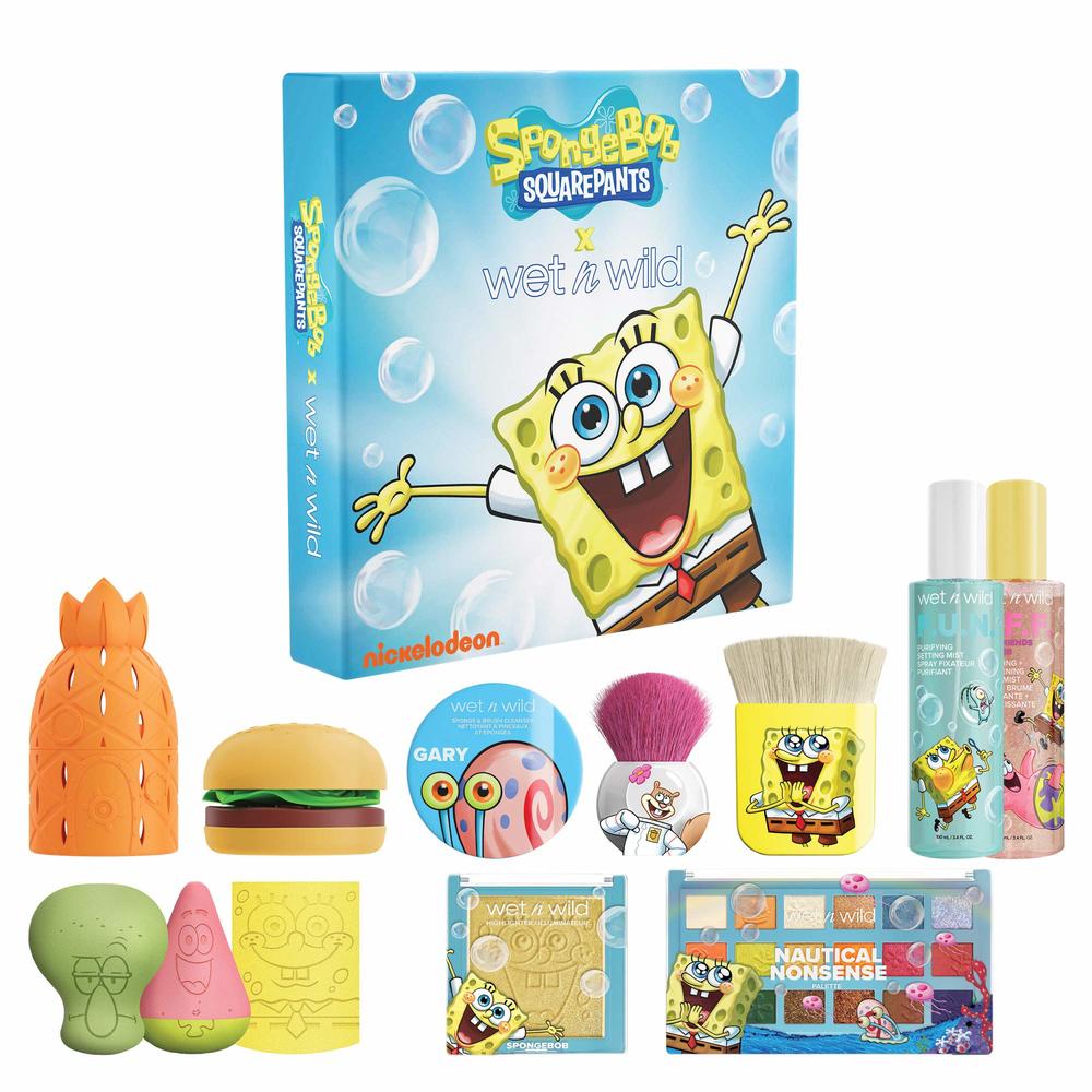Wet n Wild Squarepants Makeup Collection Makeup Brushes Makeup Sponges Eyeshadow Palette Primer Spray 310014265, SpongeBob PR Bo