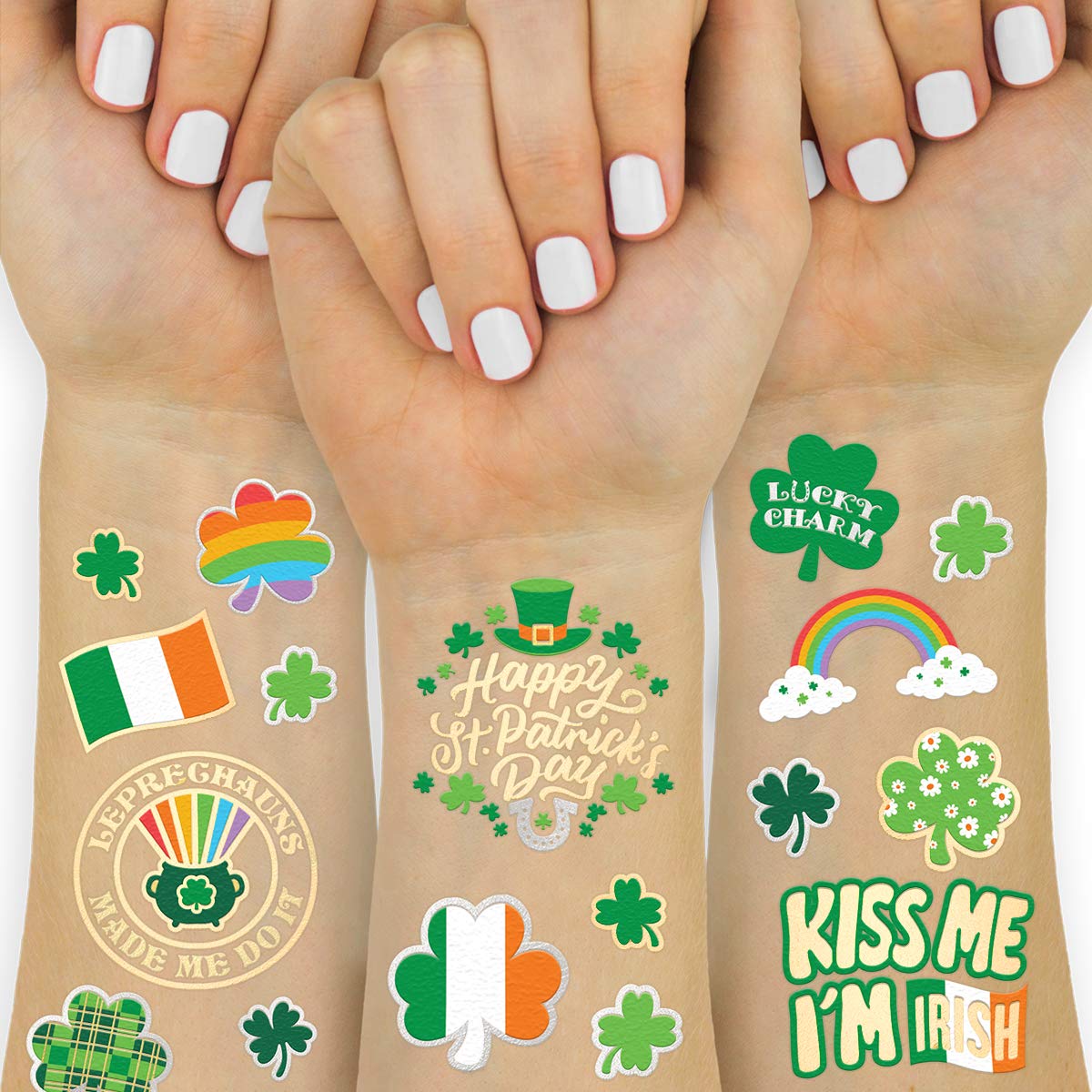 xo, Fetti St Patricks Day Decorations Tattoos - 50 styles | Shamrock Supplies, Kiss Me I'm Irish Party, Leprechauns