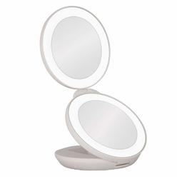 Zadro Dual LED Lighted 10X/1X Magnification Travel Mirror, White