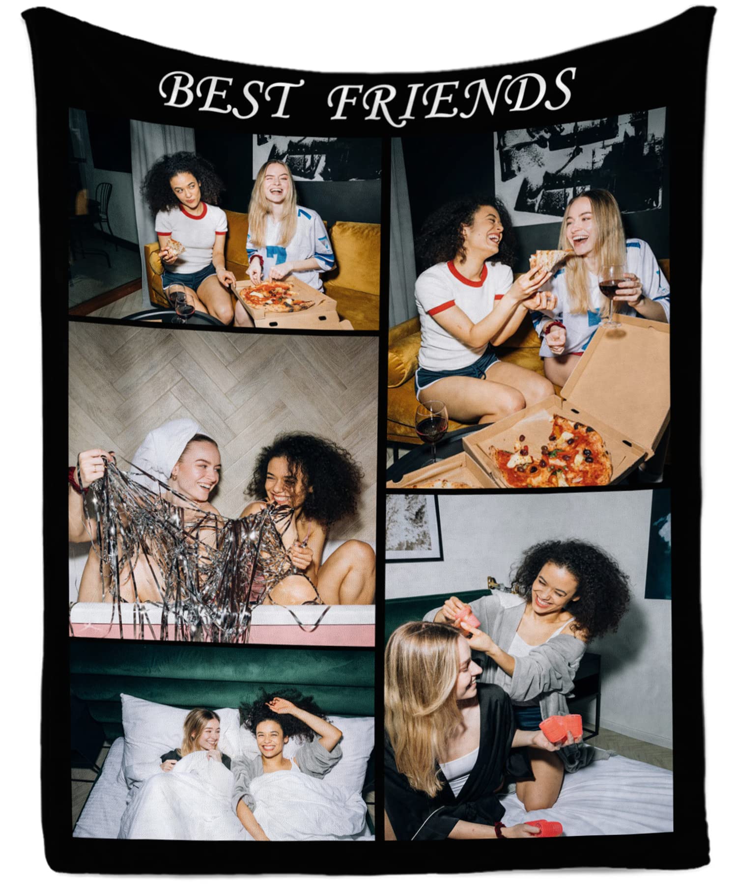 Youltar custom Blanket with Text Photos,Personalized customized Picture Blankets for Best Friend Bestie Sister BFF christmas New