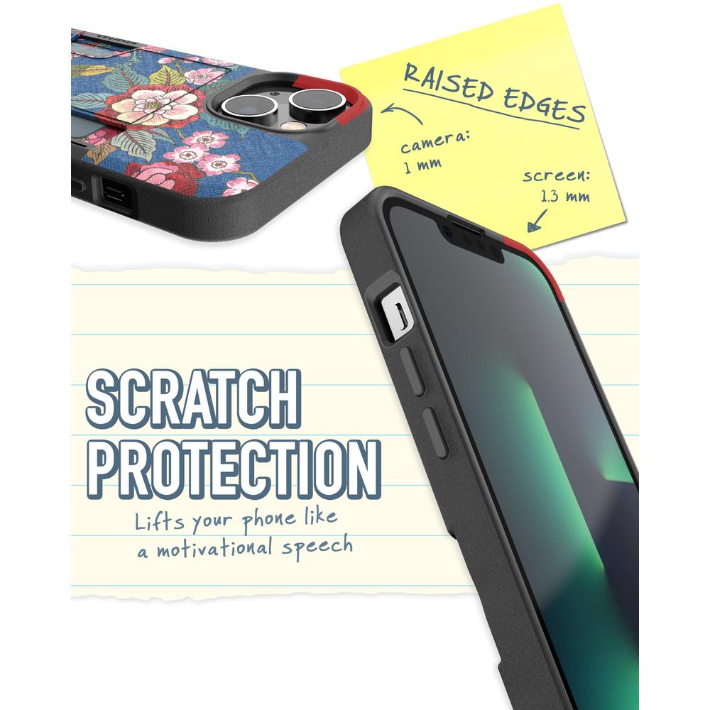 Smartish iPhone 14 Wallet case - Wallet Slayer Vol 2 Slim + Protective] credit card Holder with Kickstand - Flirty Flowers