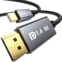 Silkland 8K Mini DisplayPort to DisplayPort 14 cable, 8K@60Hz, 4K@144Hz, 2K@240Hz] HDR, DSc12, g-Sync FreeSync, Mini DP Thunderb