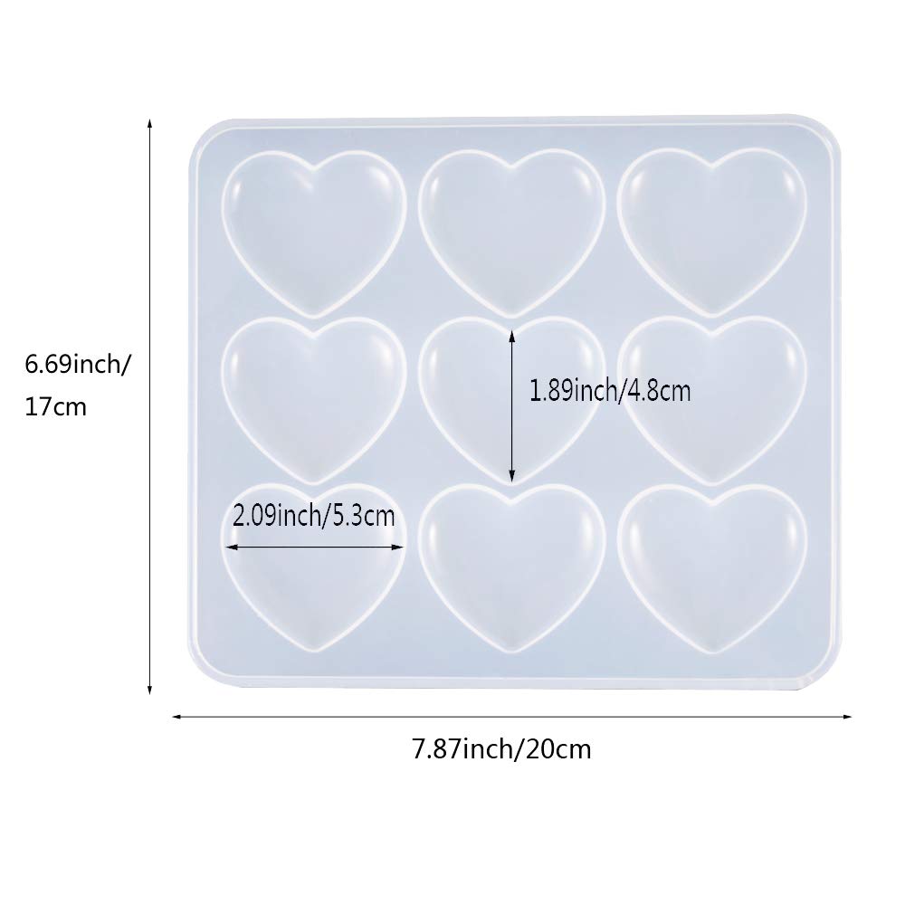 Nifocc Heart Shape Silicone Mold Jewelry casting Mold Love Heart Resin Epoxy Mold for Jewelry Making Keychain crafts Decoration 