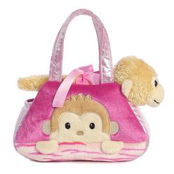 aurora fashionable fancy pals peek-a-boo monkey stuffed animal - on-the-go companions - stylish accessories - multicolor 7 in