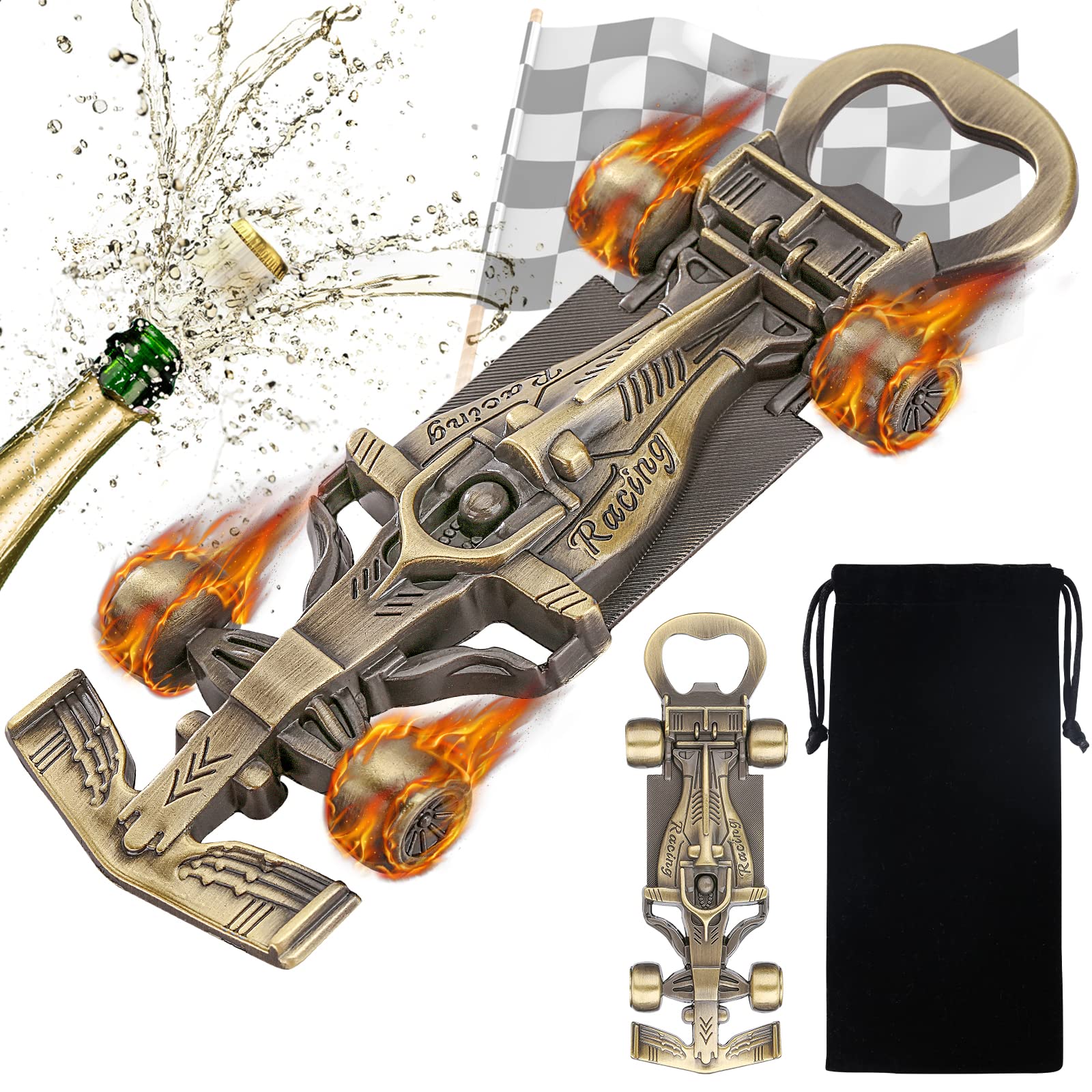 LKKcHER Racing car gifts for Men Women, Novelty Racing car Bottle Opener,  Birthday gifts christmas gifts