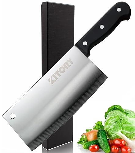 Kitory cleaver Knife - german Steel chopper Slicer - Super Sharp Full Tang chinese chefs Knife, Kitchen gift
