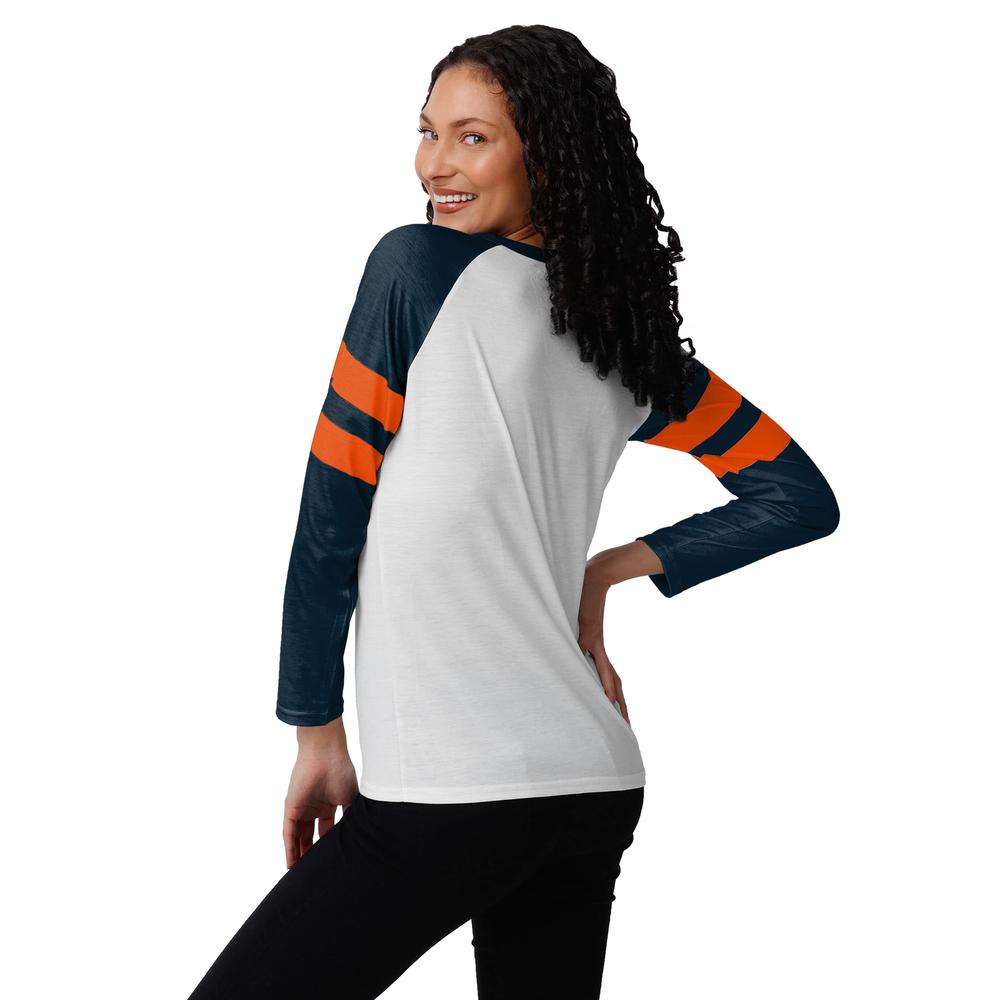 FOcO womens Nfl Team Logo Ladies Fashion Long Sleeve Henley Shirt, Big Logo, Medium US