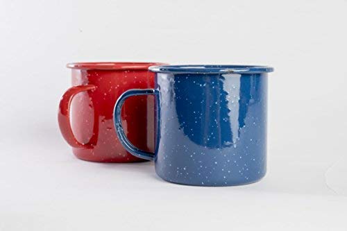 Swivler Enamel Mug- Outdoor camping Mugs - Ideal For Early Morning coffee Or cold Beverages- coffee Mug- 16 Oz (Red)